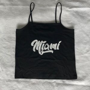 Miami Printed Cami Cropped Tank Top